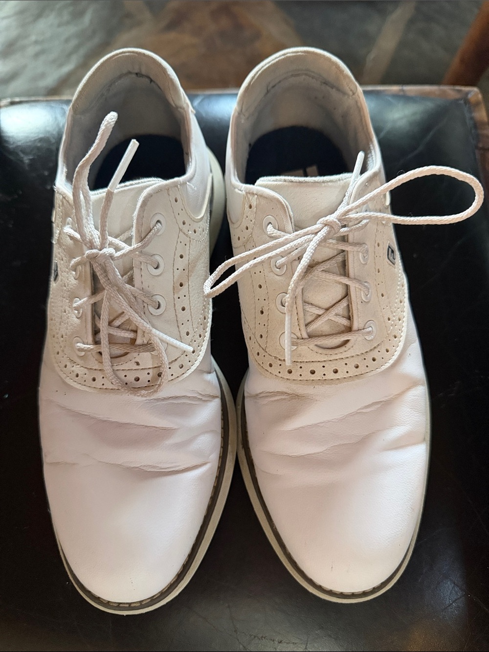 Men's/Boy’s White Leather FootJoy golf Shoes
